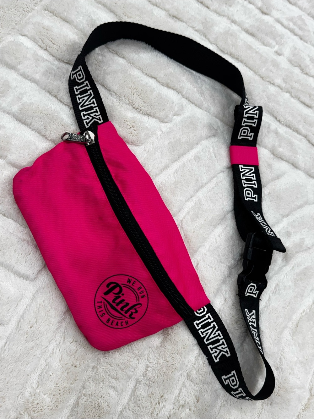 PINK Victoria's Secret Neon Pink Logo Crossbody Belt Bag